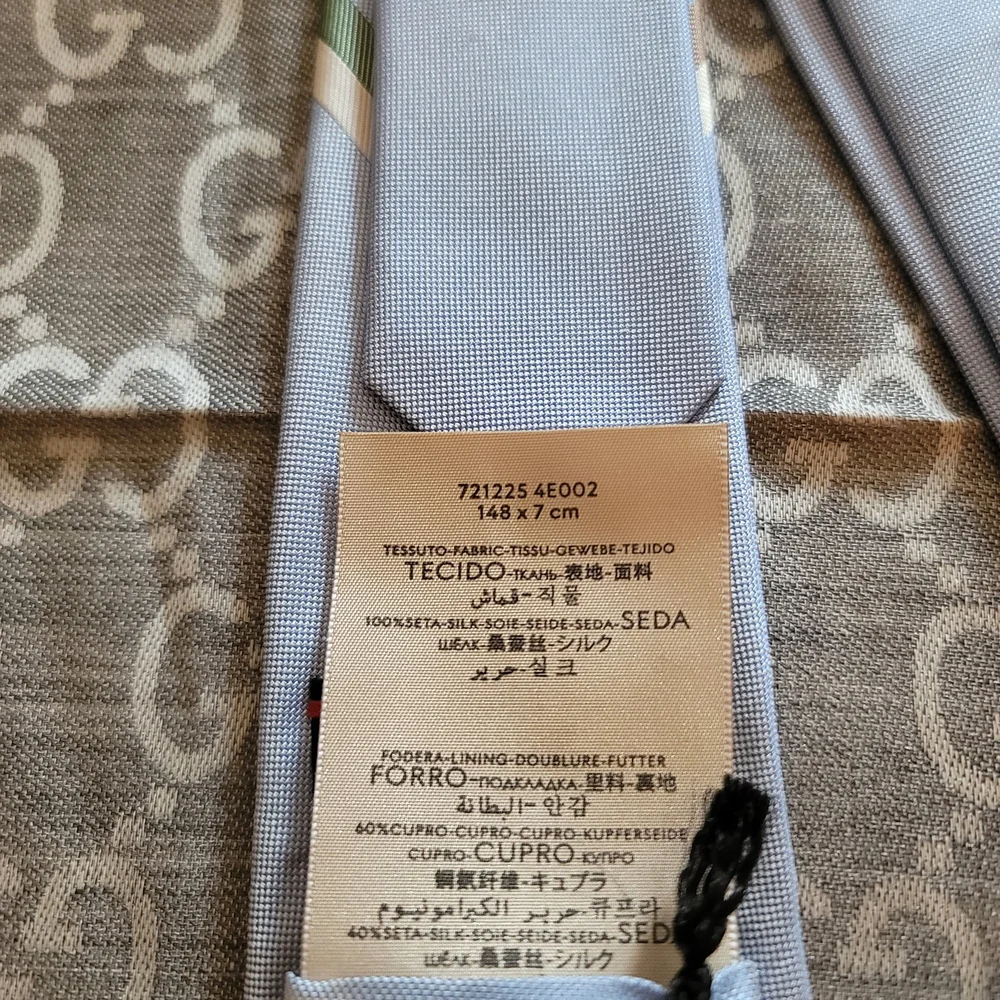Gucci Light Blue and Green Tie